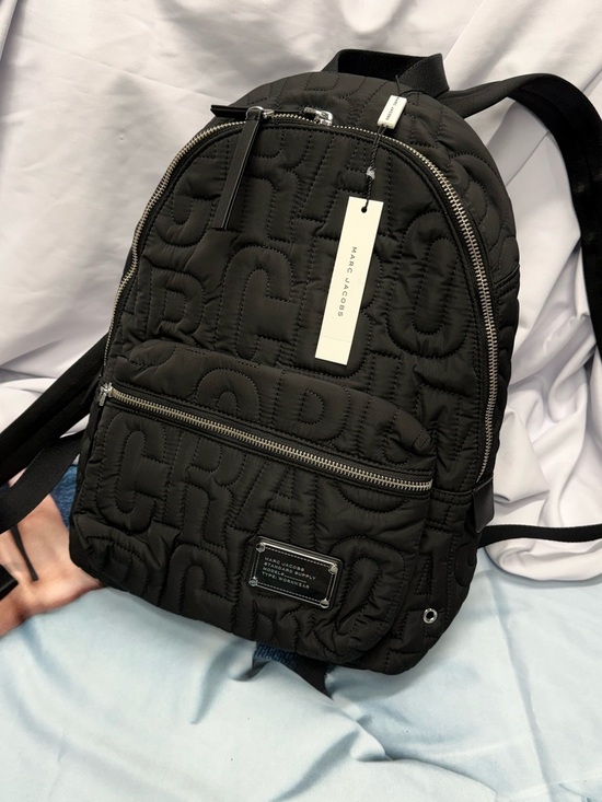 Marc Jacobs Other - (new+tag) Marc Jacobs Black Quilted Logo Nylon Backpack size 15x11 inch